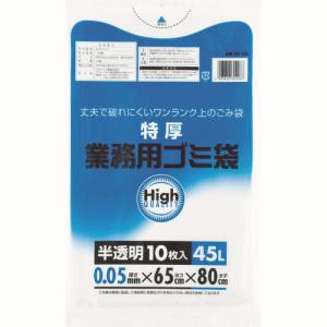 ワタナベ工業 ワタナベ工業 5E-65 業務用ポリ袋45L 特厚 白半透明 10枚入