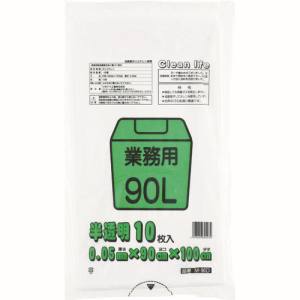 ワタナベ工業 ワタナベ工業 M-90D 業務用ポリ袋90L 白半透明 10枚入