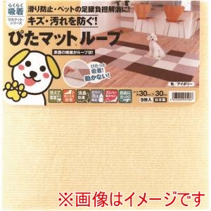 ワタナベ工業 ワタナベ工業 KPL-3036 吸着ぴたマット ループ 30cm×30cm アイボリー 9枚入 
