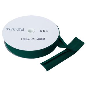 渡辺布帛工業 アサヒ アサヒ バイアステープ テトロンワイドバイアス 両折 巾18mm巾×20m巻 グリーン Col.521  FTB18-521-20