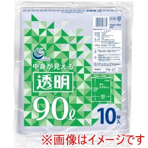 日本技研工業 日本技研工業 TN-21 透明ポリ袋 90L 10枚