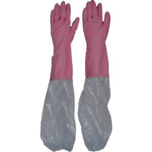 ダンロップ DUNLOP ダンロップ 1546 ビニール厚手 長袖腕カバー付 Mピンク