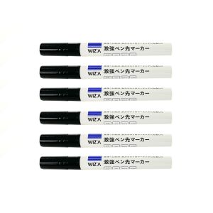 アークランズ アークランズ WZPM-6BK WIZA 激強ペン先マーカー 中字 6本入 ブラック 