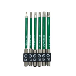 アークランズ アークランズ WZT-6-100 WIZA ヘックスローブビットセット 6本組 グリーン 100mm 