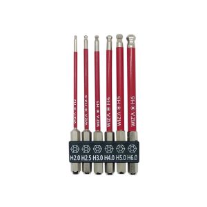 アークランズ アークランズ WZB-6-100 WIZA ボールポイントビットセット 6本組 レッド 100mm 
