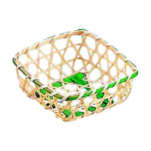 遠藤商事 TKG TKG 竹製 珍味籠 10個入 ミニ角8 グリーン 3088 XOI0701 遠藤商事