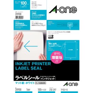 エーワン Aone エーワン 28908 インクジェットプリンタラベルノーカット