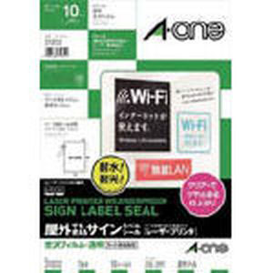エーワン Aone エーワン 31032 屋外用サインラベル レーザープリンタ 光沢フィルム 透明
