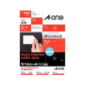 エーワン Aone エーワン 31284 ラベルシール プリンタ兼用 キレイにはがせるタイプ 10面