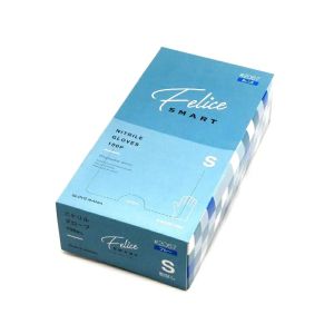 川西工業 川西工業 ニトリルグローブ フェリーチェ粉無 100枚入 ブルー S