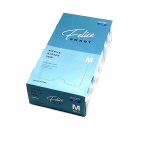 川西工業 川西工業 ニトリルグローブ フェリーチェ粉無 100枚入 ブルー M