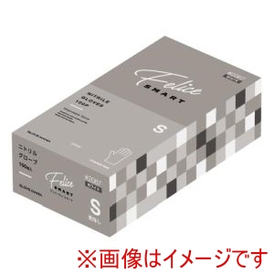 川西工業 川西工業 #2067 ニトリル使いきり手袋 Felice 粉無 100枚入、ホワイト、S