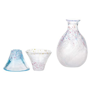 東洋佐々木ガラス 東洋佐々木ガラス 招福杯 桜富士 酒器セット G642-M78