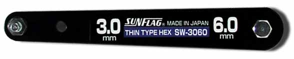  新亀製作所 サンフラッグ SUNFLAG サンフラッグ SW-3060 薄型Wレンチ 六角3.0/6.0 新亀製作所 SUNFLAG