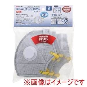 高儀 高儀 排気弁付防臭作業マスクN953Dタイプ 3枚