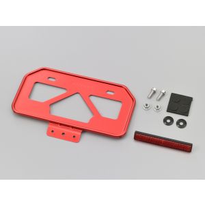 デイトナ DAYTONA デイトナ 17664 軽量ナンバープレートホルダー リフレクター付き レッド Mサイズ 原付用山型 DAYTONA
