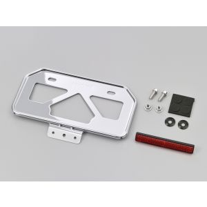 デイトナ DAYTONA デイトナ 17668 軽量ナンバープレートホルダー リフレクター付き クローム Mサイズ 原付用山型 DAYTONA