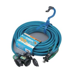 ハタヤリミテッド HATAYA ハタヤ FX-203K-B 防雨型2P接地付延長コード20m グレーブルー