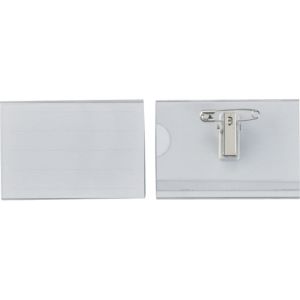 日本緑十字社 緑十字 301114 名刺型名札 ハードケース NF-25 内寸50×75mm 5個組 両用クリップ付