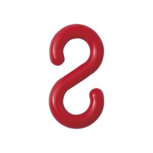 日本緑十字社 緑十字 284124 S字フック 赤 PF-6R 線径6mm Φ 21×39.5mm 2個組 樹脂製