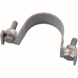 日本緑十字社 緑十字 137802 平リブ用取付金具 丸型ポール/片面表示用 金具605U-S 適合ポール径 60.5mm Φ アルミ製