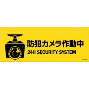 日本緑十字社 緑十字 407062 イラスト標識 天井用 防犯カメラ作動中 CIS-6 B 140×360mm PET