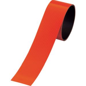 日本緑十字社 緑十字 312219 マグネットシート 高輝度プリズム反射タイプ 蛍光オレンジ マグネ50PH-KYR 50mm幅×1M