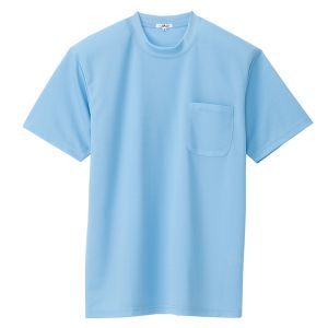 アイトス アイトス 10576-007-L 吸汗速乾 クールコンフォート 半袖Tシャツ ポケット付 男女兼用 サックス Lサイズ