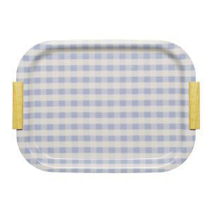 橋本達之助工芸 タツクラフト 橋本達之助工芸 NSトレー 取手付 M ミルキーチェック ブルー 滑り止め タツクラフト