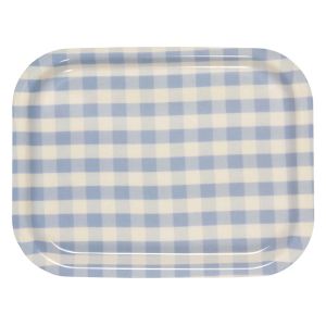 橋本達之助工芸 タツクラフト 橋本達之助工芸 Rトレー ミルキーチェック S ブルー ノンスリップ加工 タツクラフト
