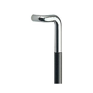 シロクマ シロクマ 204 L形 丸棒 取手 大 クローム/黒ウッド