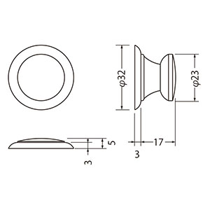 シロクマ シロクマ PKB-1 プレーンツマミラッチ付 20mm用 サテンゴールド