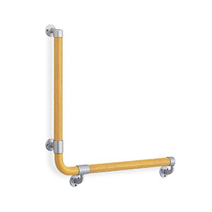 シロクマ シロクマ BR-515L L形丸棒手すり 左 600×600 シルバー Lオーク