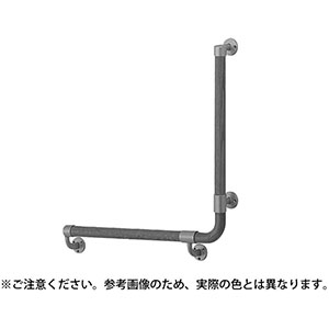 シロクマ シロクマ BR-517R L形丸棒手すり 右 600×600 シルバー Lオーク