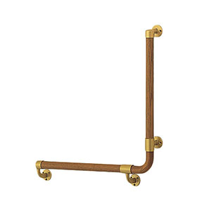 シロクマ シロクマ BR-517R L形丸棒手すり 右 600×600 AG Mオーク