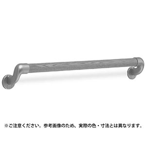 シロクマ シロクマ 丸棒手すりL止600ミリシルバーライトオーク