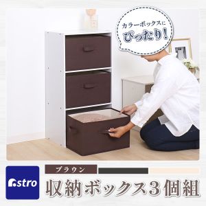 アストロ アストロ 収納ボックス ブラウン 3個組 606-63