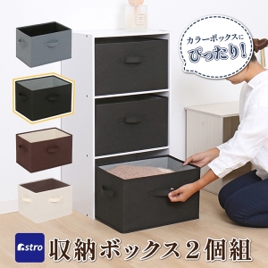 アストロ アストロ 収納ボックス ブラック 2個組 606-71
