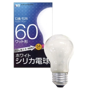 マクサー電機 マクサー電機 M1P-LW100V54W ホワイトシリカ電球 60W型 1個パック