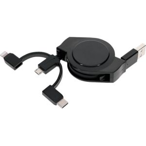 オウルテック オウルテック OWL-CBR2AMLC10-BK 軽量 コンパクトな両引き巻取り3in1ケーブル