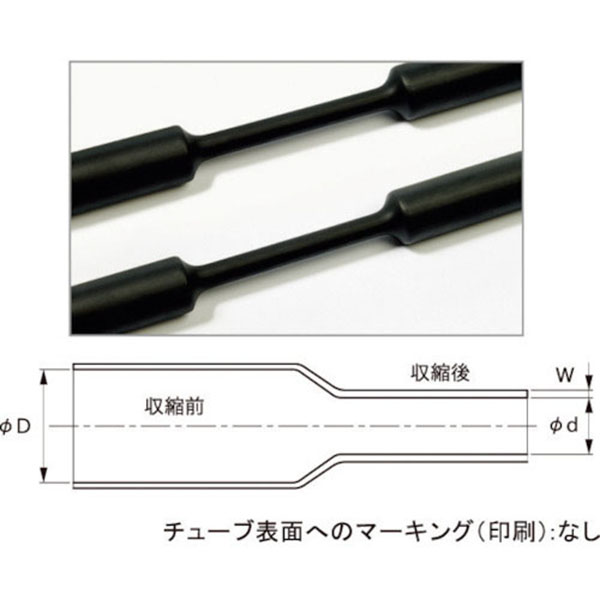  ジャッピー JAPPY ジャッピー JTC 1.5-BK 250mm 熱収縮チューブ 黒 20本 JAPPY