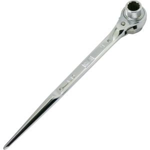 基陽 KH 基陽 35141 両口ホールディングラチェットレンチ 17×21 直 ロング シルバー