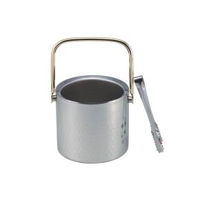 スリーアロー企画 スリーアロー企画 スリーアロー 18-8 二重槌目アイスペール トング付1L