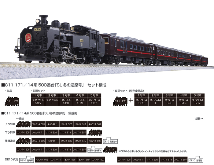  カトー KATO KATO 10-1958 C11 171+14系「SL冬の湿原号」6両セット 特別企画品