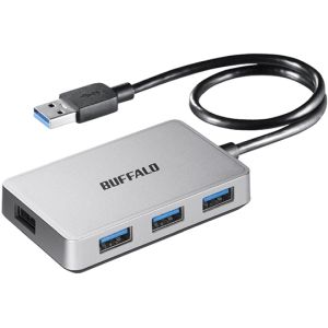 バッファロー BUFFALO USB3.0バスパワーハブ 4ポートタイプ マグネット付 シルバー BSH4U300U3SV