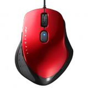 バッファロー BUFFALO NEO FITマウス 有線/BlueLED光学式/静音/5ボタン/Mサイズ レッド BSMBU510MRD