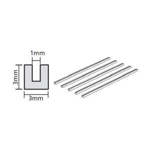 タミヤ TAMIYA タミヤ 70207 透明プラ材 3mm コの字形棒 5本入