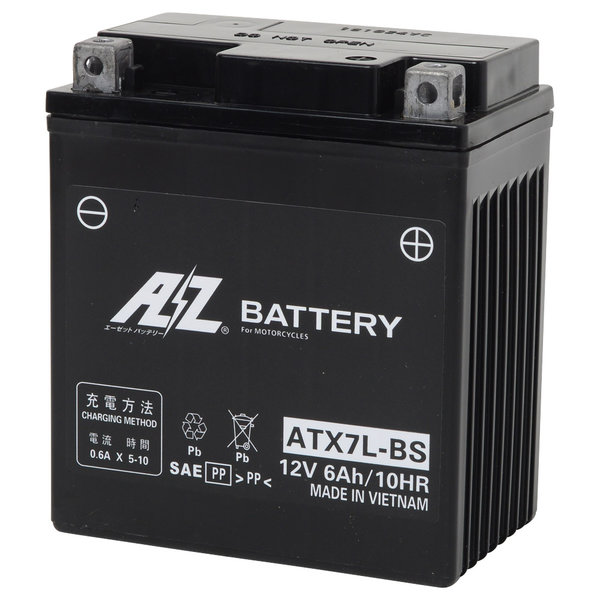 AZ AZ ATX7L-BS-C シールド型 バイク用バッテリー 液入り充電済み メーカー直送 代引不可 北海道沖縄離島不可
