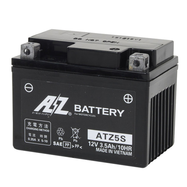  AZ AZ ATZ5S シールド型 バイク用バッテリー 液入り充電済み メーカー直送 代引不可 北海道沖縄離島不可