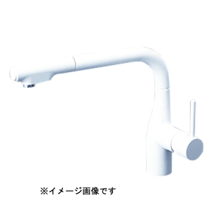 KVK KVK KM6101VECM4 シングルシャワー付混合栓 eレバー 回転規制 マットホワイト